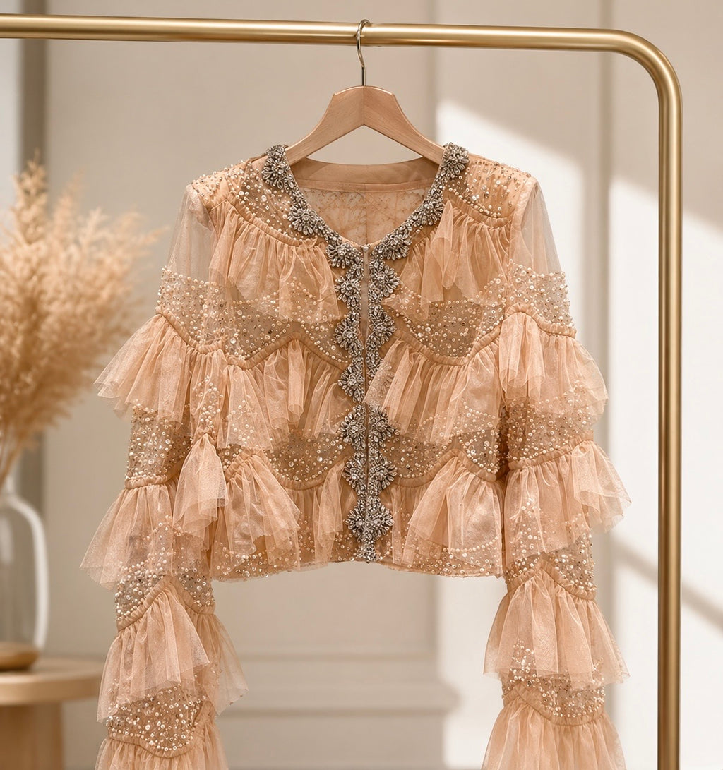 Main event ruffled top (Pre-order)