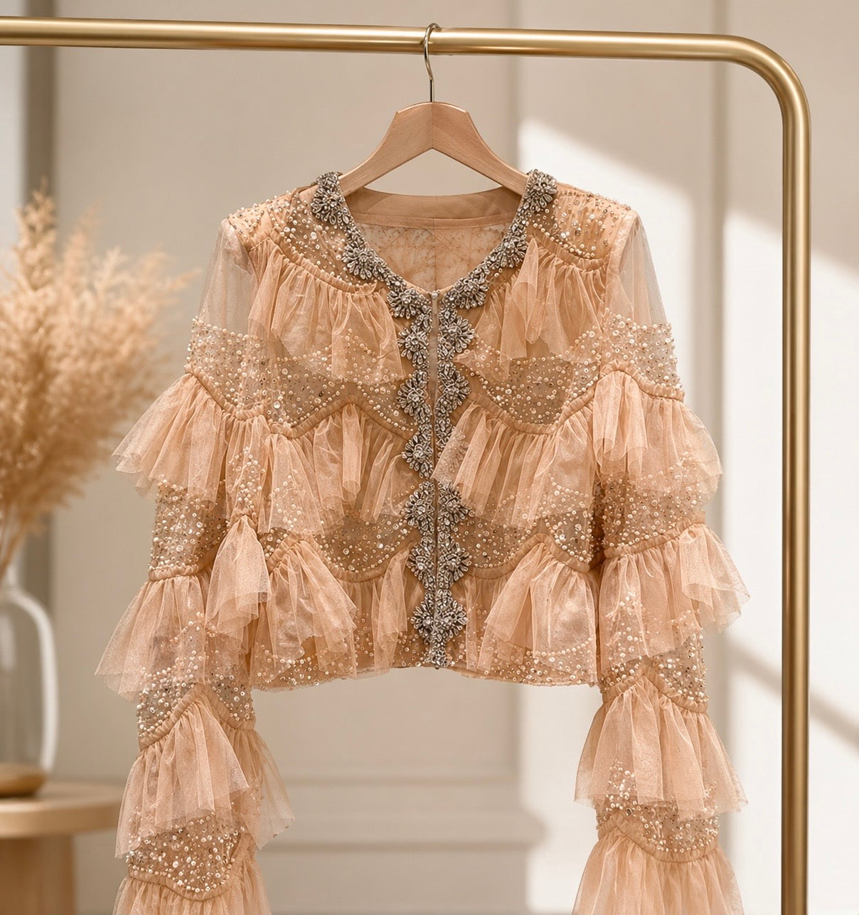 Main event ruffled top (Pre-order)