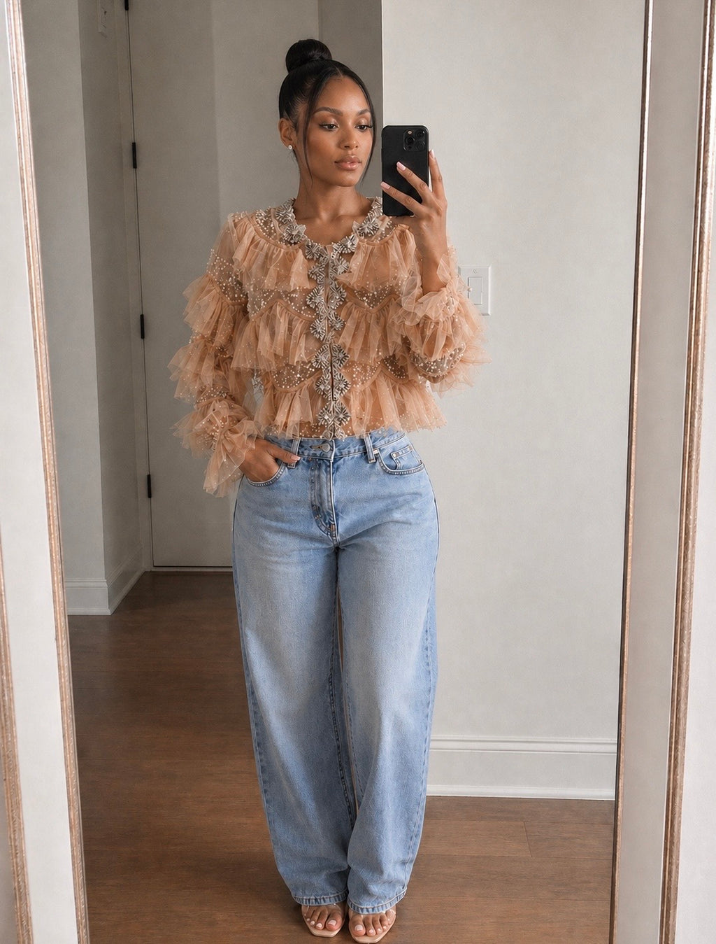 Main event ruffled top (Pre-order)