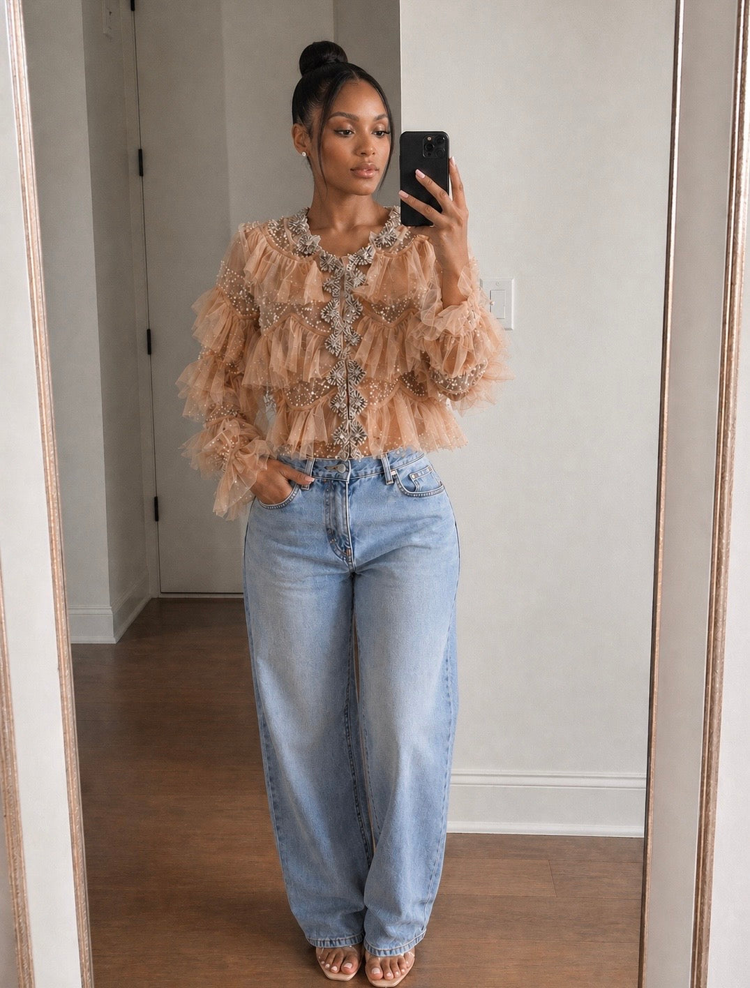 Main event ruffled top (Pre-order)