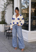 Royal rose cardigan