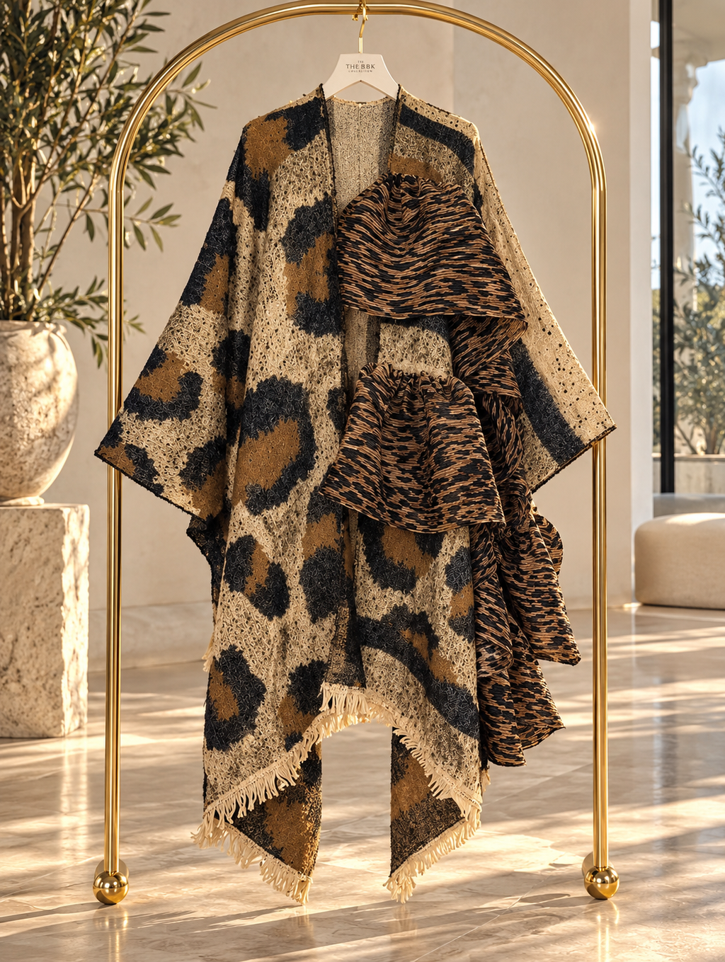 Safari ruffle poncho